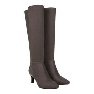 Gracie Knee High Stone Gray Boots, Size 8